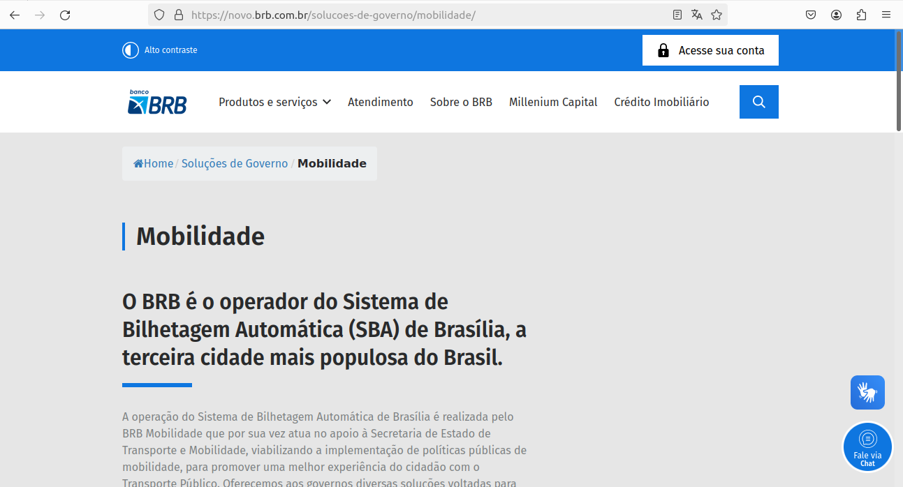 Site BRB Mobilidade