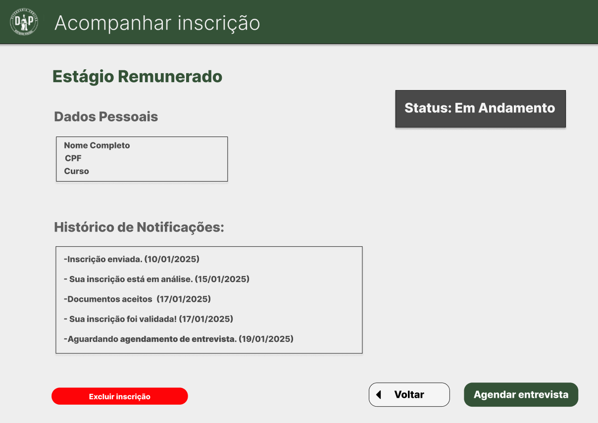 Figura 1 - Tela de login para a sessão Acompanhar inscrição