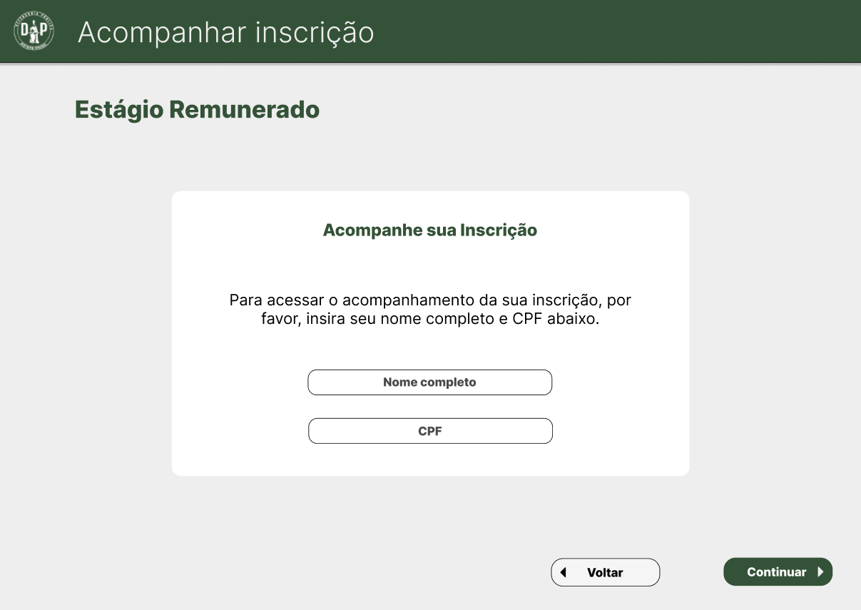 Figura 1 - Tela de login para a sessão Acompanhar inscrição