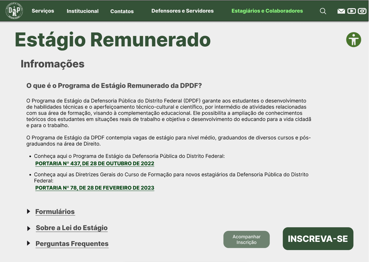 Figura 1 - Tela de Estágio Remunerado