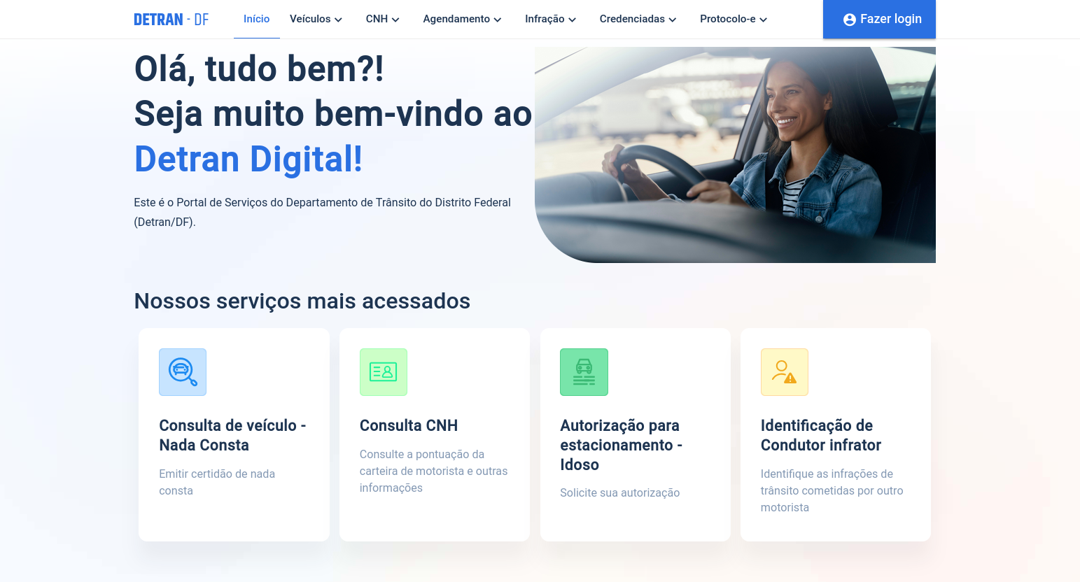 Sugestões dos serviços mais acessados