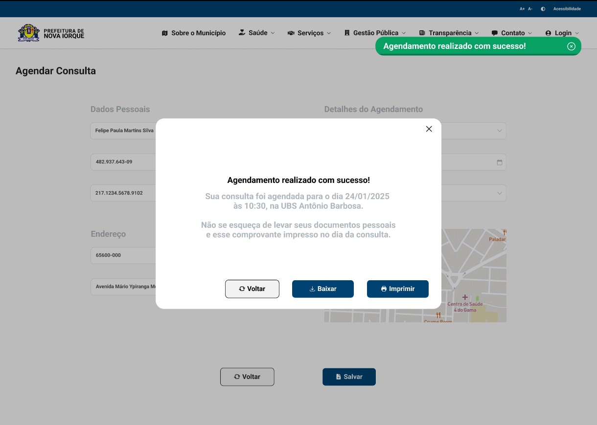 modal de confirmação