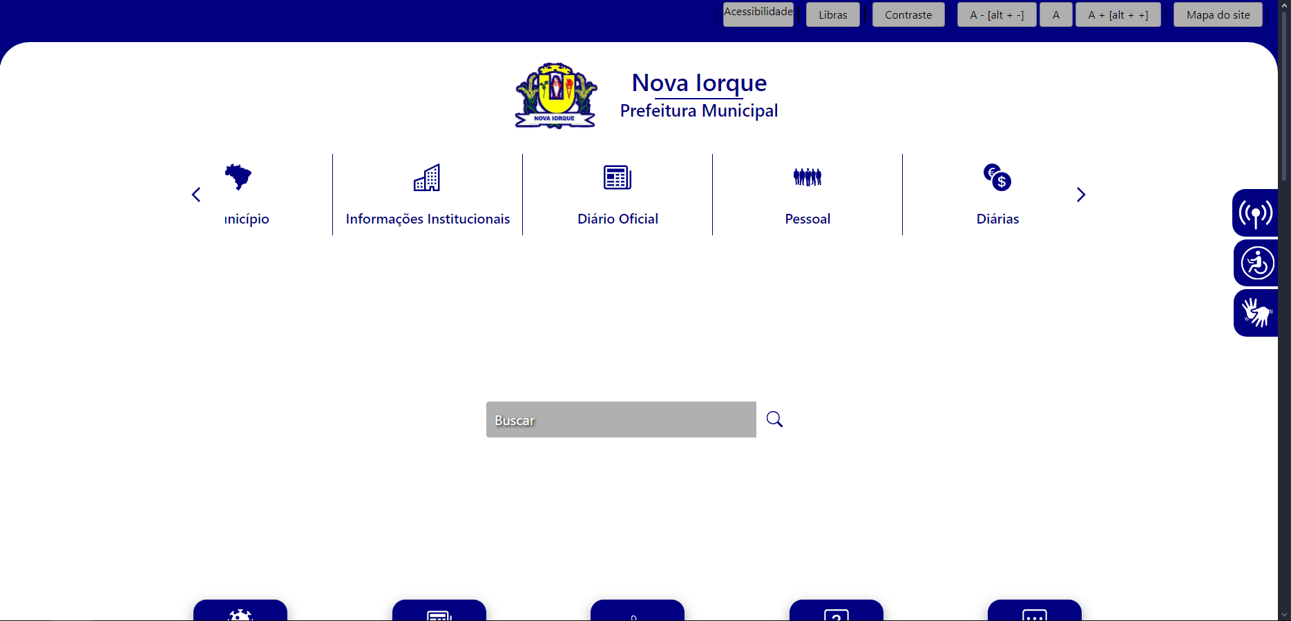 Página Inicial do Site