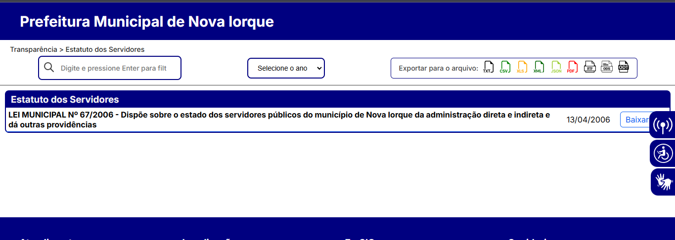 Figura 3: funcionalidade de verificação de estatuto dos servidores sem possibilidade de cancelamento ou retorno 